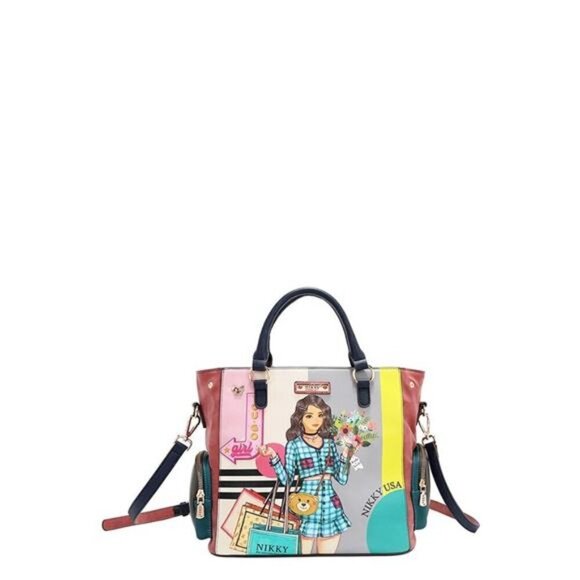 Nicole Lee‎ USA Eco-Leather Handbag with Side Pockets - Picture 4 of 10